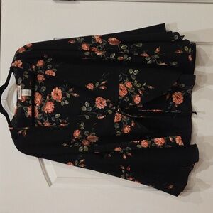 Miley + Molly Floral Tie Cardigan Top Size XL